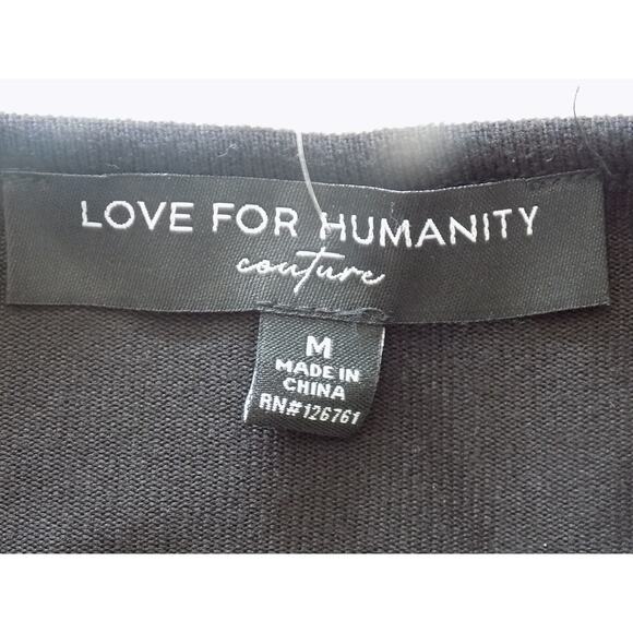 Love For Humanity Couture black knit top gold discs size Medium NWT - Picture 8 of 10